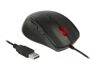 Мышь MITEL DeLOCK 12548 для левой руки USB Type-A оптическая 2400 DPI 5 кнопок чёрная