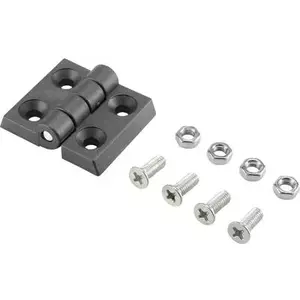 Plastic hinge Basetech BT-1697226 53×44×8 mm for doors and panels