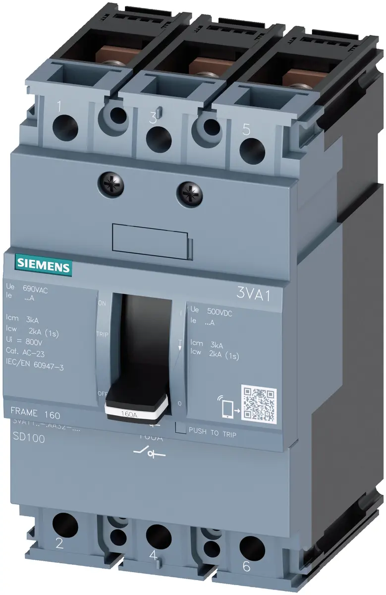 Siemens 3P 100A korpusa jaudas slēdzis