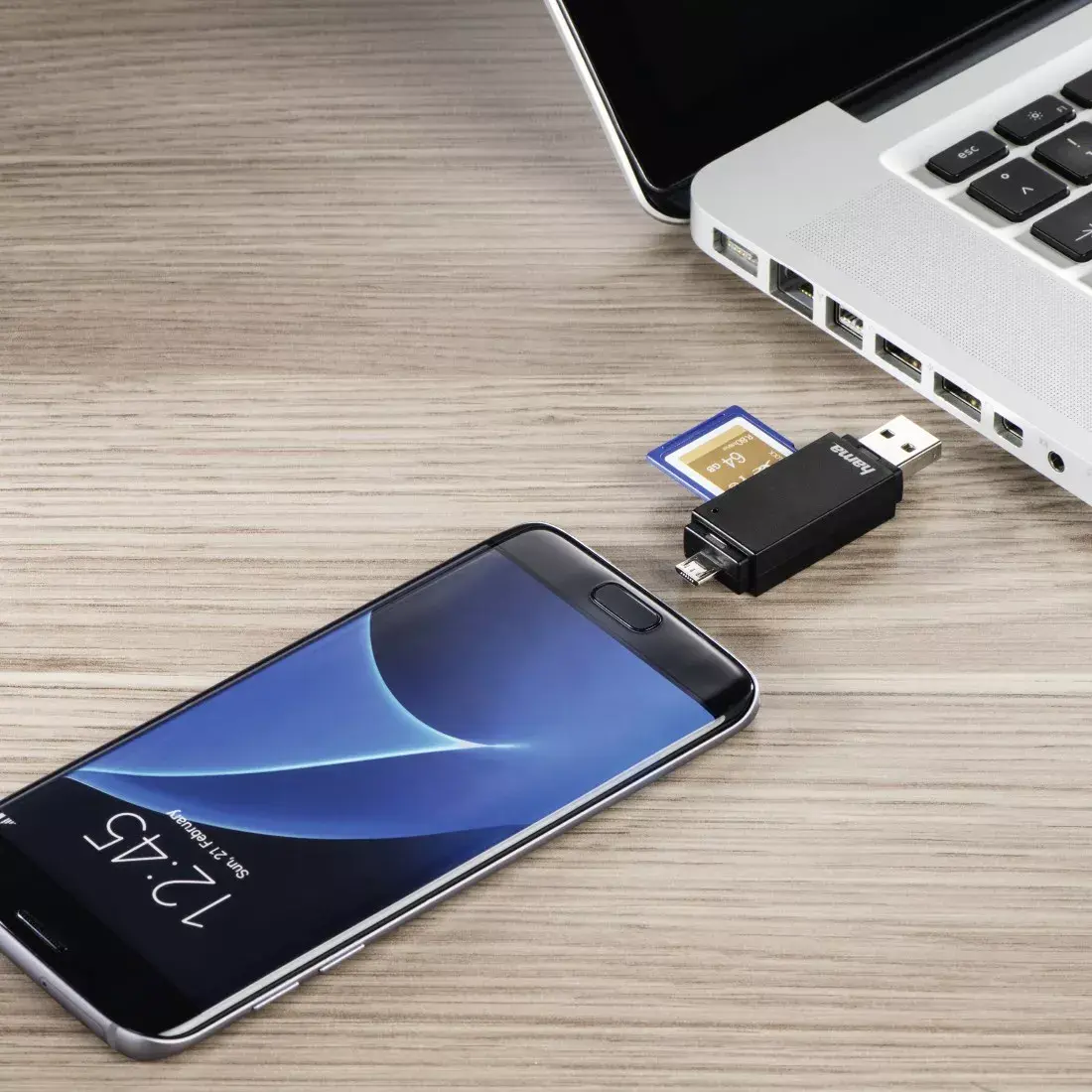 Card reader Hama Basic USB 2.0/Micro-USB Black Photo 4