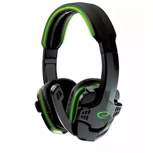 Headphones ESPERANZA EGH310G with microphone, headband, black/green