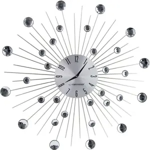 Настенные часы ESPERANZA EHC002 — механические, круглые, диаметр 50 см, глубина 25 мм, алюминиевый корпус, стеклянное стекло, цвет нержавеющая сталь