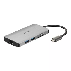 D-Link DUB-M810 dokstacija Vadu USB 3.2 Gen 1 (3.1 Gen 1) Type-C Sudrabs