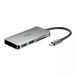 D-Link DUB-M610 dokstacija Vadu USB 3.2 Gen 1 (3.1 Gen 1) Type-C Alumīnijs, Melns