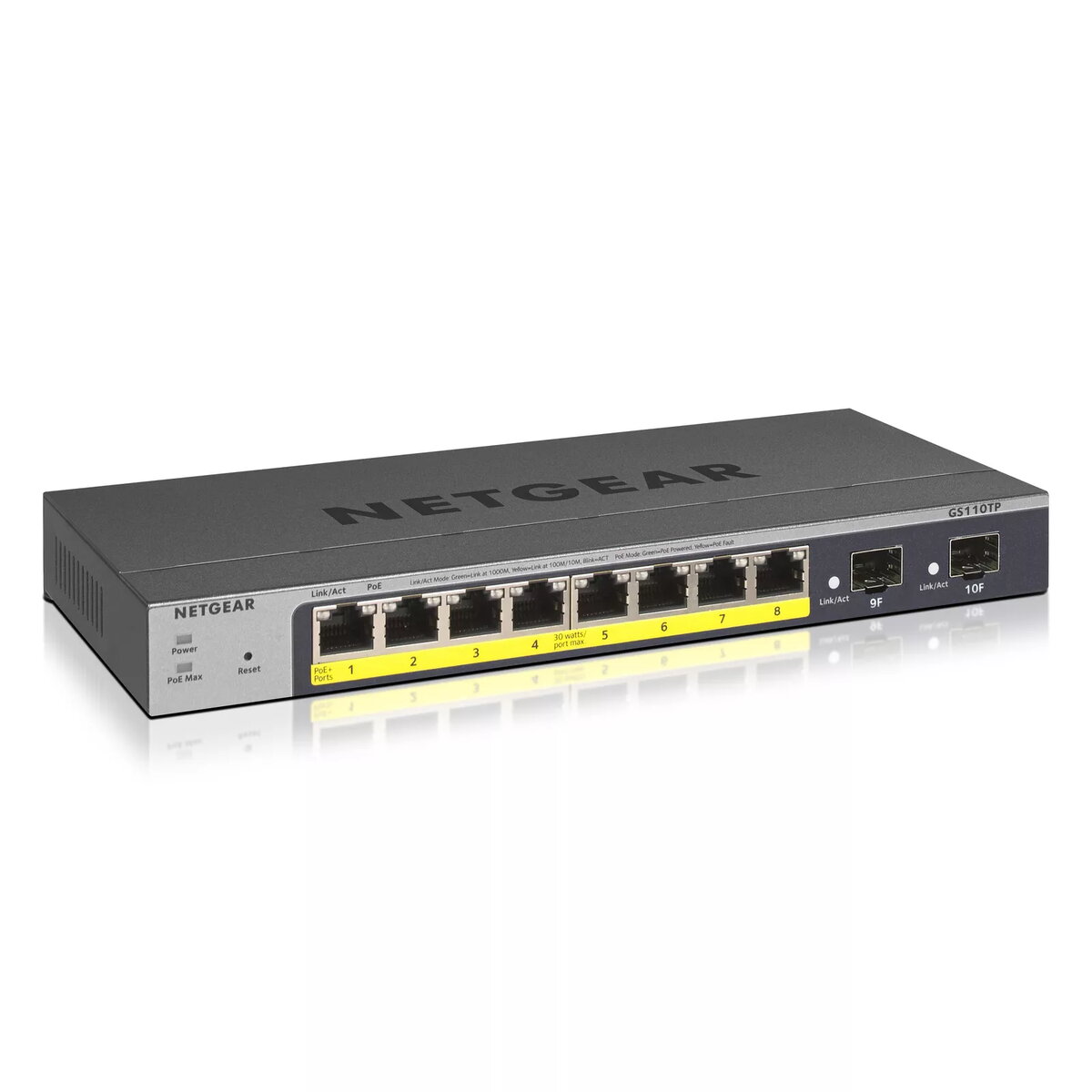Pārvaldāms slēdzis NETGEAR GS110TP, 8× Gigabit