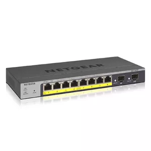 Pārvaldāms slēdzis NETGEAR GS110TP, 8× Gigabit RJ‑45 + 2× SFP, L2/L3/L4, PoE+ 69.5 W, 8 PoE+ porti, 20 Gbit/s