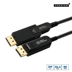 DisplayPort kabelis MicroConnect DP-MMG-1500MBV1.4OP 15 m Melns vīrietis pret vīrieti 7680 x 4320 pikseļi