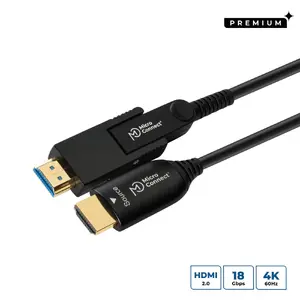 Оптический кабель HDMI MicroConnect Premium Тип A - Тип D 20 м Версия 2.0 4K Черный