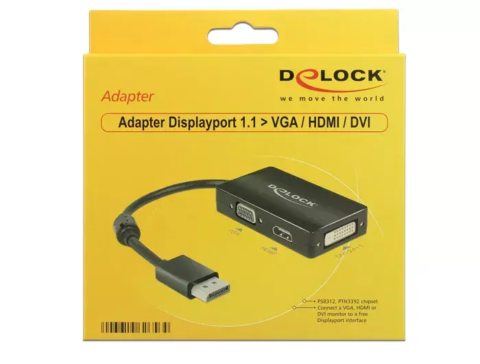 DisplayPort to VGA HDMI DVI Cable DeLOCK Photo 2