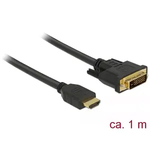 Video Cable Adapter DeLOCK 85652 HDMI Type A DVI 1m Black