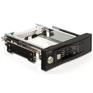 DELOCK 5.25" mobile rack 3.5" (8.89 cm) wall-mounted, black