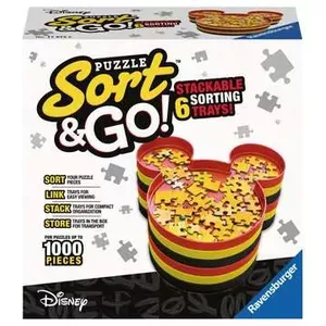Лоток для сортировки пазлов Ravensburger Mickey's Sort & Go! — подходит для пазлов до 1000 деталей, чёрный/красный/жёлтый