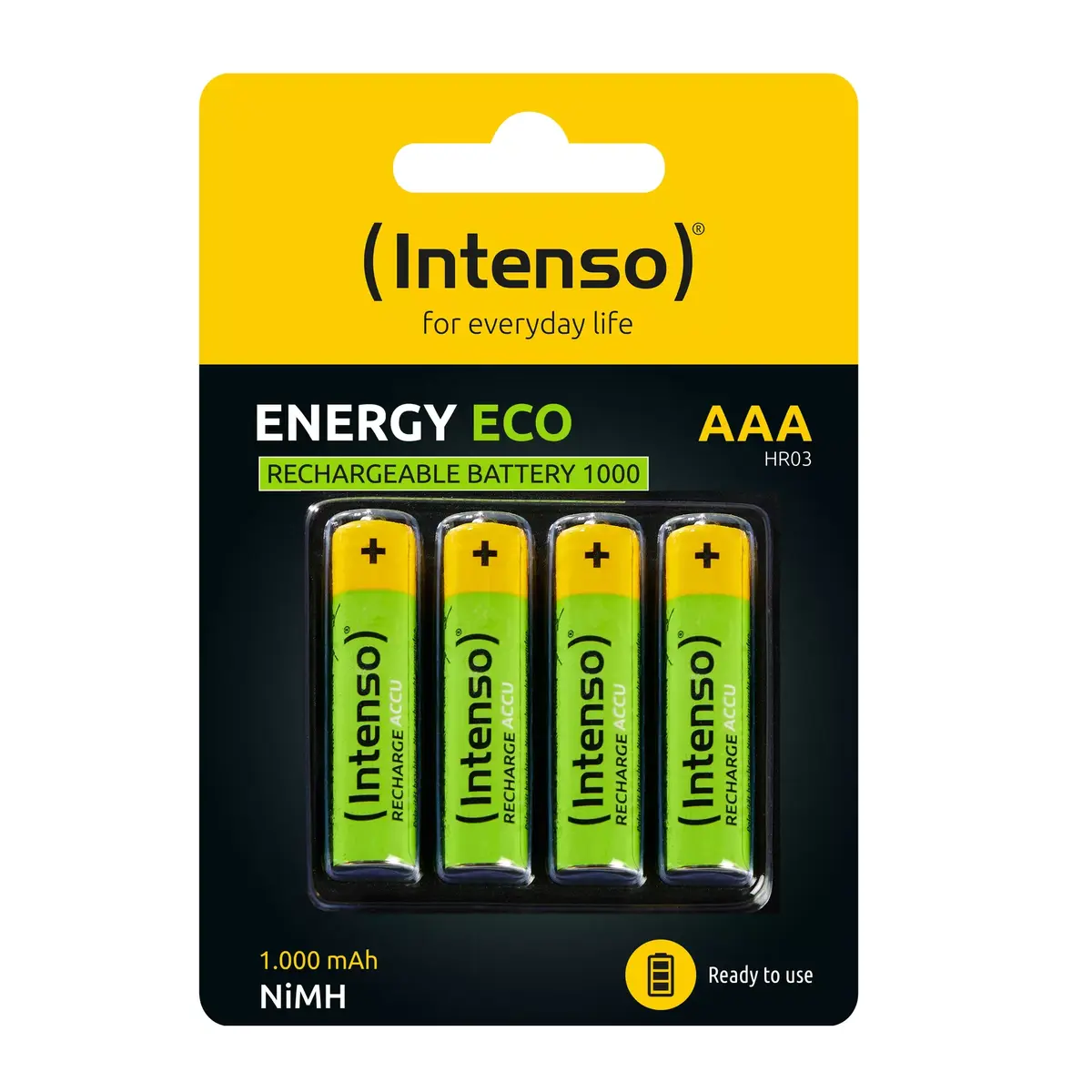 Uzlādējama baterija Intenso HR03 NiMH Energy Eco 1000mAh Photo 2