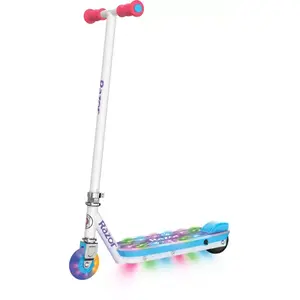 Электросамокат Razor Party Pop 12 км/ч, мотор 80 Вт, Li‑Ion 10,95 В, нагрузка до 50 кг, Cyan/Purple/White