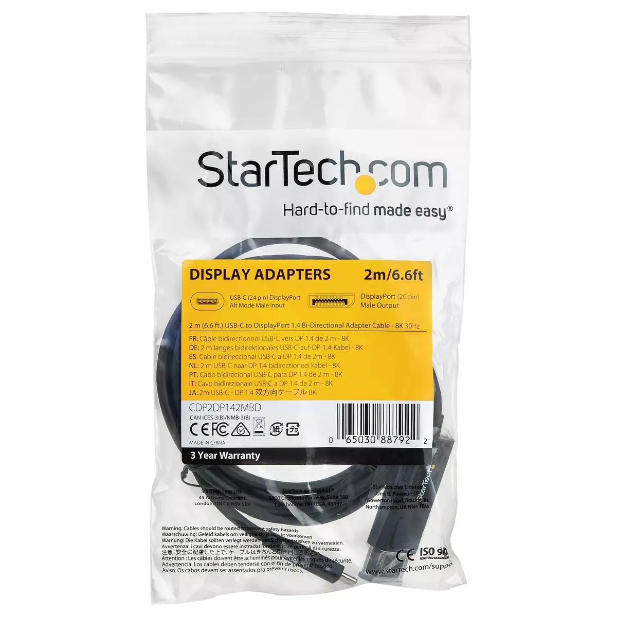 USB C uz DisplayPort kabelis StarTech CDP2DP142MBD Photo 5