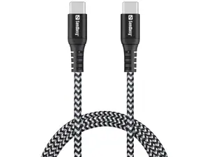 Кабель Sandberg Survivor USB-C to USB-C USB 2.0 100W Черный и серый