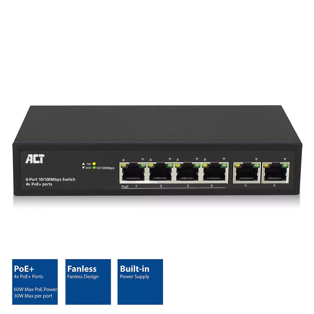 Коммутатор ACT AC4430 6 портов 10/100Mbps Photo 2
