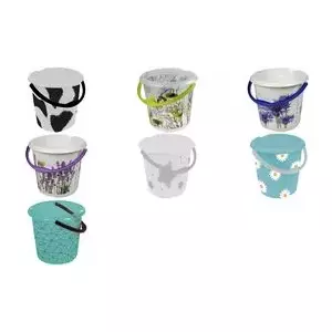 Bucket keeeper Ilvie Stars 10 L Ø30×28 cm white