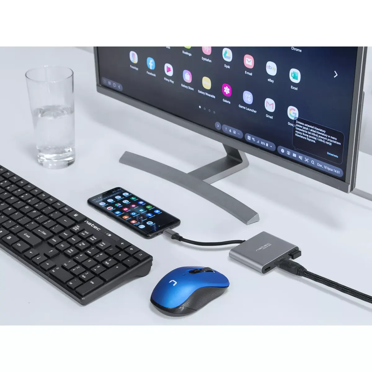 USB-C хаб NATEC Fowler Mini — USB 2.0 Type-C, HDMI, USB Photo 8