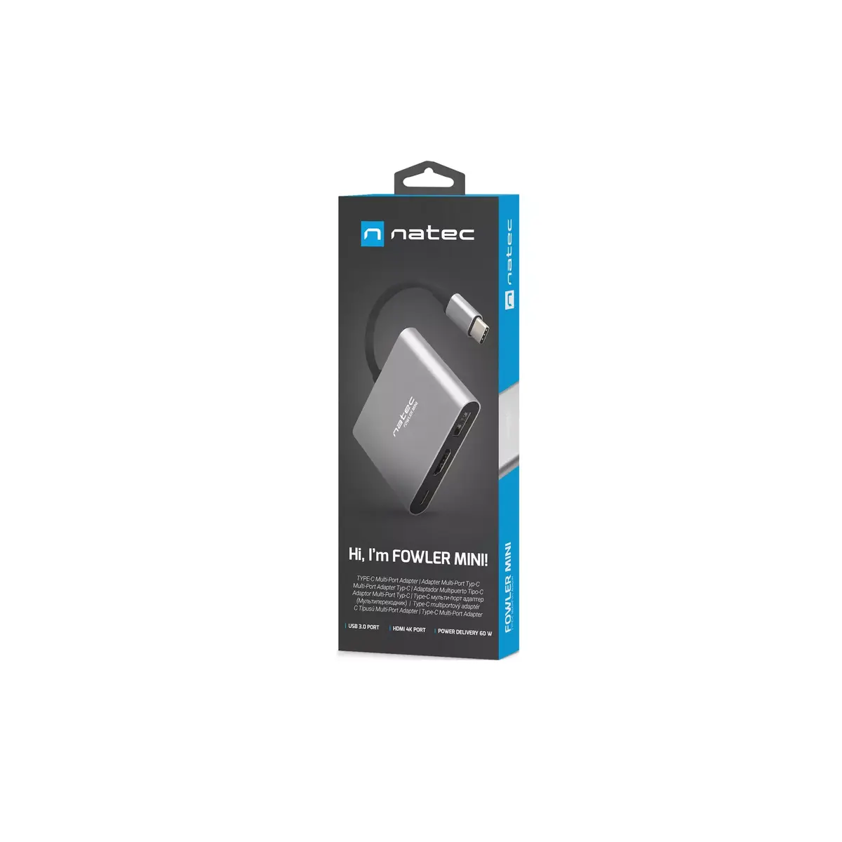 USB-C хаб NATEC Fowler Mini — USB 2.0 Type-C, HDMI, USB Photo 12