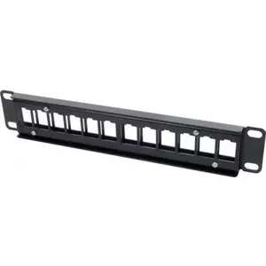 Rack-mount modular frame Dexlan 10" Model 754715 for 12 Keystone connectors, 1U, black