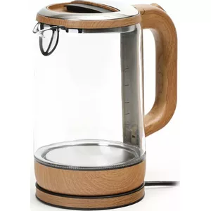 Platinet PEK881 Стеклянный электрический чайник с деревянной дизайн / 1800 мл / 1800 Вт / LED