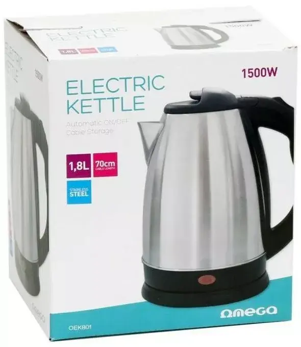 Elektriskā tējkanna Omega 1.7L 2200W OEK801 Photo 2