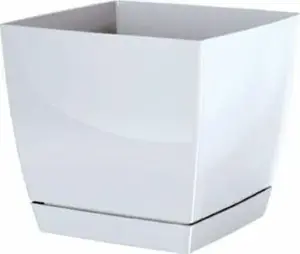 Flowerpot Prosperplast Coubi 6 l — white plastic plant pot