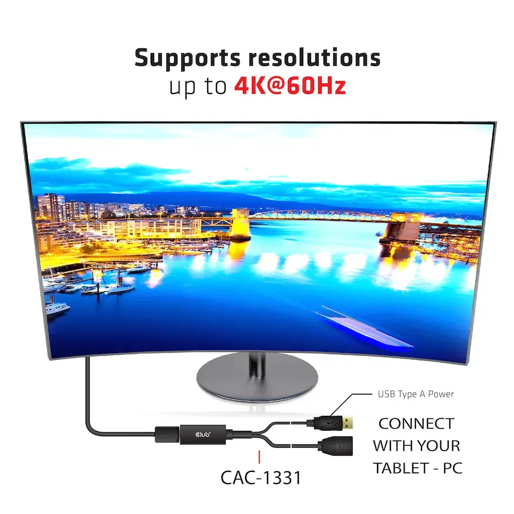 Aktīvais adapteris HDMI 2.0 uz DisplayPort 1.2 CLUB3D Photo 4