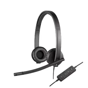 Vadu USB austiņu komplekts Logitech H570e Stereo ar buma mikrofonu, binaurāls, kabelis 1,9 m, ādas spilventiņi
