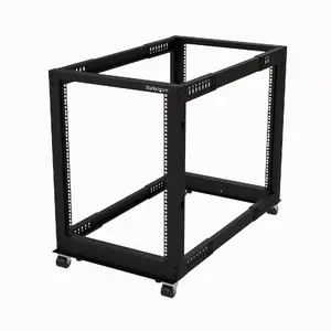 Напольная серверная стойка StarTech.com 4POSTRACK15U 15U, 19-дюймовая открытая рама с регулируемой глубиной и колесами