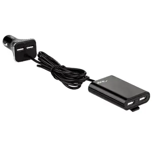 Car Charger Akyga AK-CH-10 — 12–24V to 5V, 4× USB 2.0, 9A total, for Mobile Phones, Smartphones, Tablets, Black