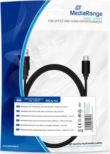 USB кабель MediaRange MRCS182 USB 3.2 Gen 1 1.8 м USB A USB C Черный