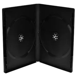 DVD ietvars MediaRange BOX12 — optiskā diska kārba 2 diskiem, melna, izmēri 136×14×191 mm