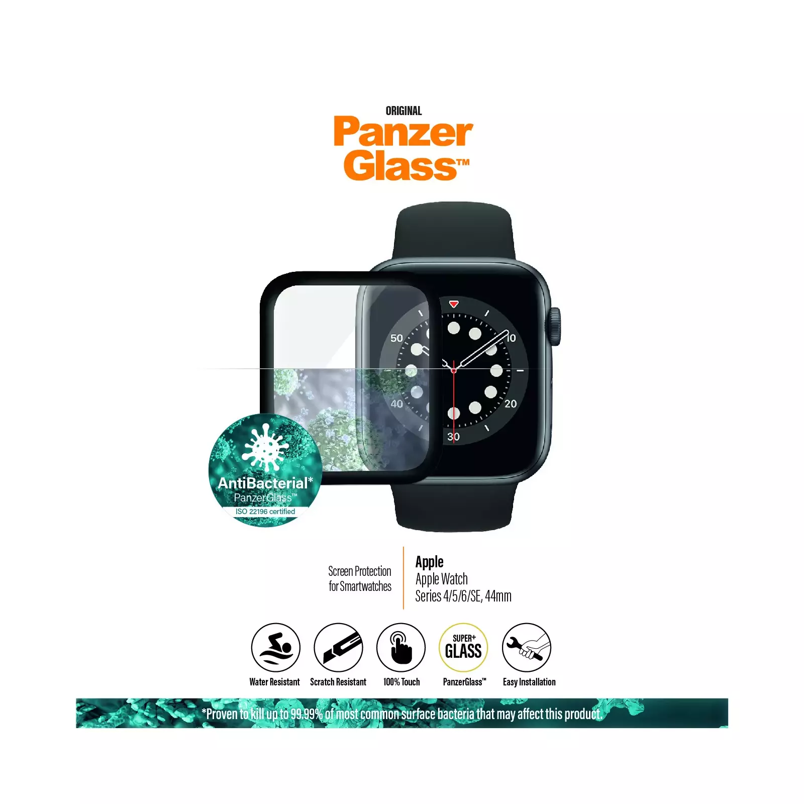 Ekrāna aizsargs, PanzerGlass, Apple Watch Series 4 5 6 SE 44mm Photo 8