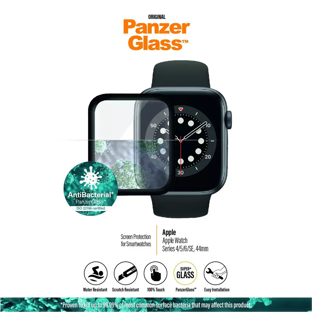Ekrāna aizsargs, PanzerGlass, Apple Watch Series 4 5 6 SE 44mm Photo 8