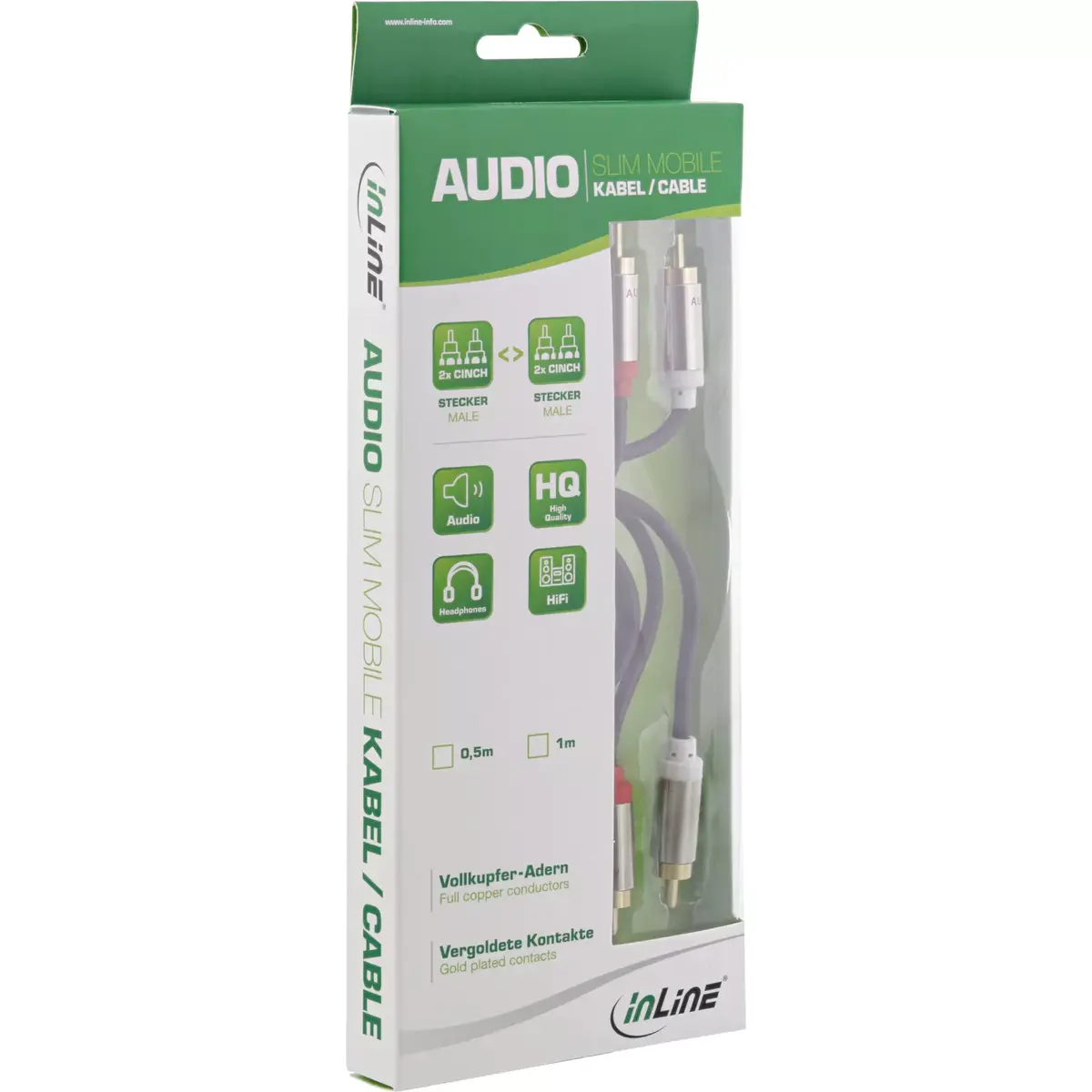 Audio cable 2x RCA M/M InLine Slim Photo 2