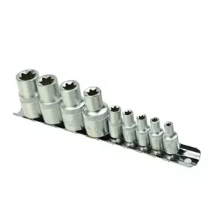 Socket TORX set GEKO G10166, 9-piece, for 1/4" and 1/2" drive