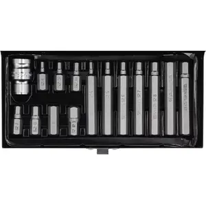 Screwdriver bit set YATO YT-0413 — 15 pcs, metric hex bits 2–12 mm, 1/2" (25.4/2 mm) hex shank
