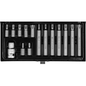 Uzgaļu komplekts YATO YT-0417 — 14 gab., Torx T20–T55, kāts 1/2" (25,4 mm)