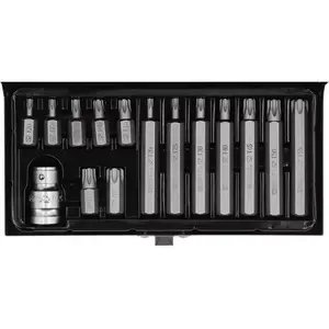 Screwdriver bit set YATO YT-0411 — 14 pcs, Torx T20–T55, 1/2" (25.4 mm) shank