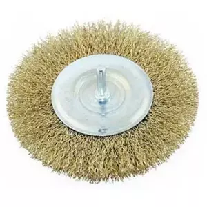Disc Brush for Drill faster tools 02-9-1105 — 100 mm, brass bristles