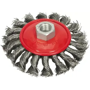 Дисковая проволочная щетка Vorel 06977, диаметр 10 см, 1 шт.