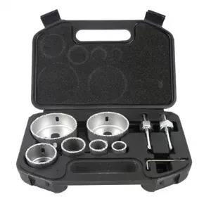 Drill Bit Set GEKO G39990, carbide coated, 6 pieces, sizes 22–73 mm