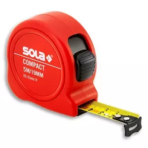 Tape measure SOLA Compact 16 mm × 3 m, durable 16mm blade, 3m length