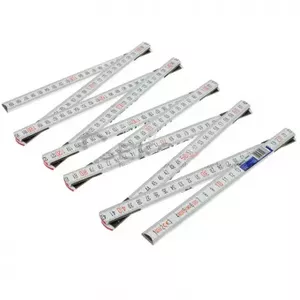 Folding wooden measuring ruler 2 m, white, GEKO G29052