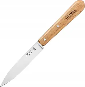 Paring knife Opinel No. 112 — natural handle, stainless steel blade, folding pocket knife