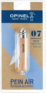 Нож-складень Opinel No. 07 нержавеющая сталь — складной нож, нержавеющее лезвие, деревянная рукоять