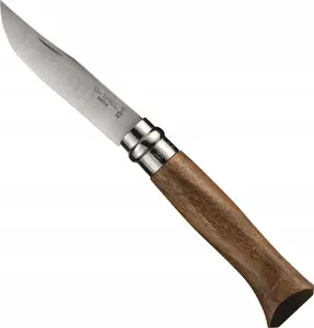 Folding Pocket Knife Opinel No. 08 with 8.5 cm Carbon Steel Blade and Walnut Handle