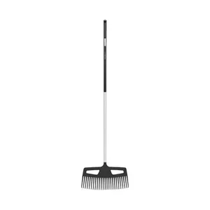 Leaf rake Fiskars 1027037 – black and silver, aluminium tines, lightweight garden rake